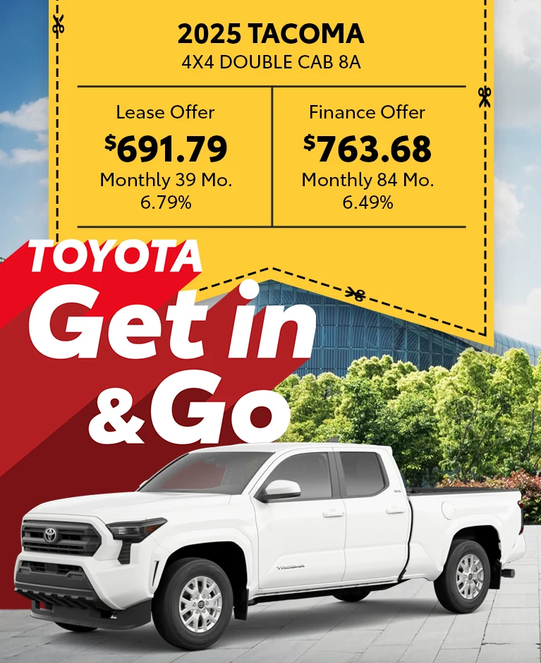 Get in & Go 2025 Toyota Tacoma 4x4 Double Cab 8A Deals @ Pickering Toyota