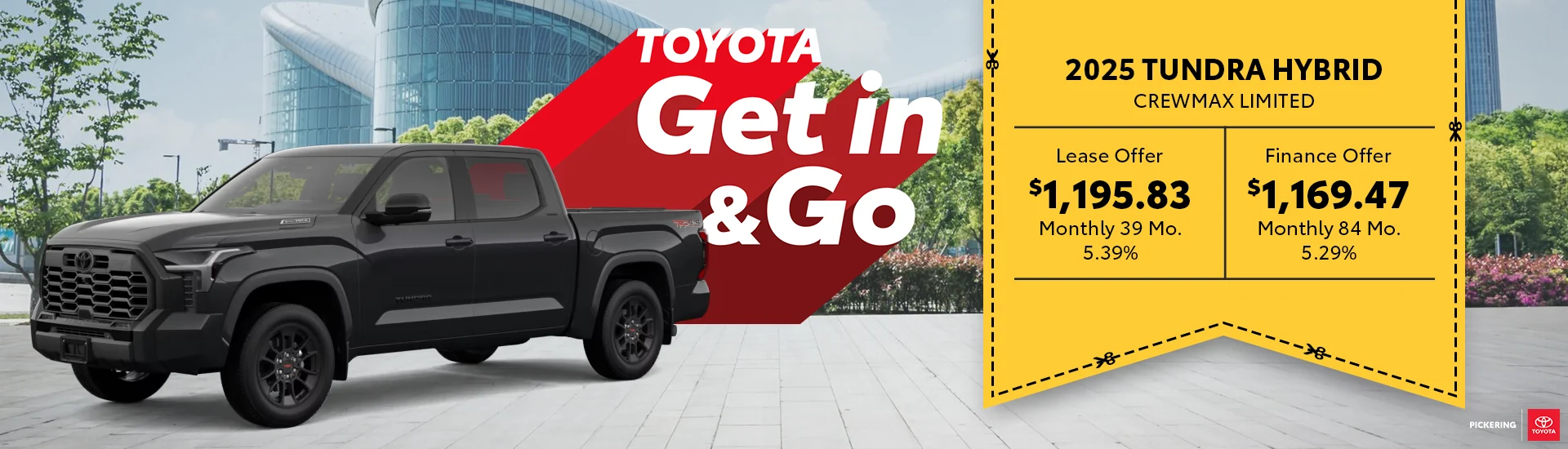 Get in & Go 2025 Toyota Tundra Hybrid CrewMax Limited Deals @ Pickering Toyota