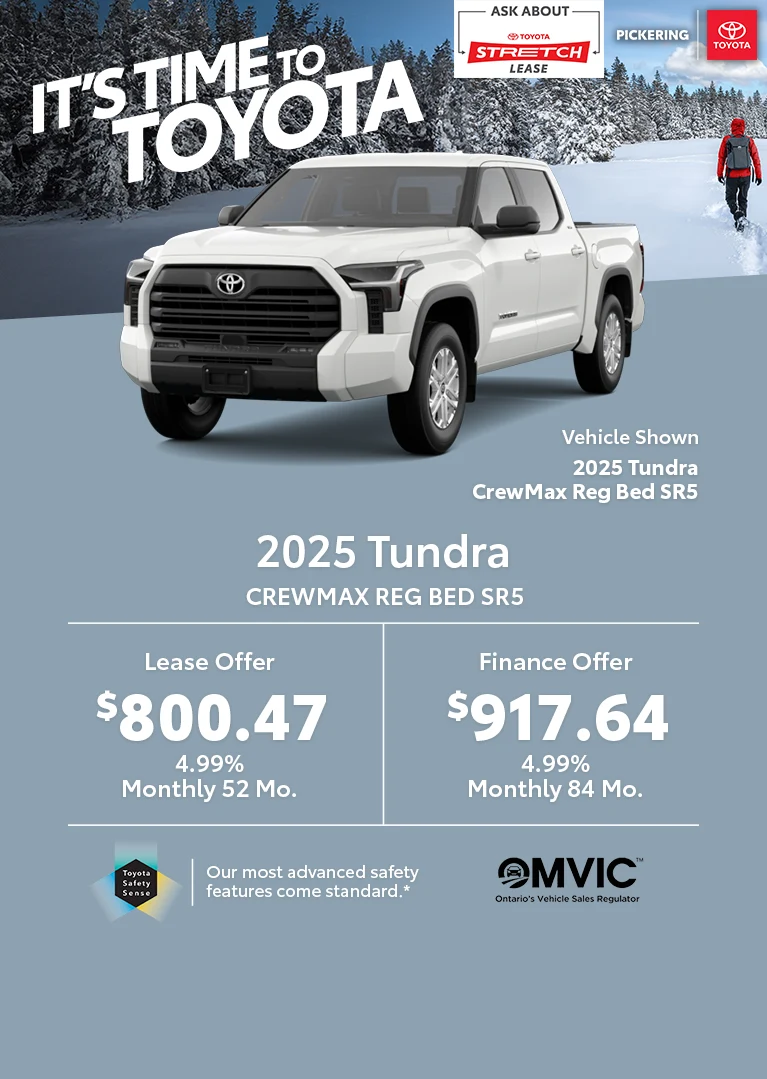 It's time to Toyota 2025 Toyota Tundra Crewmax Reg Bed SR5 Deals @ Pickering Toyota