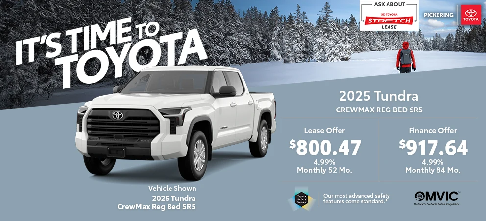 It's time to Toyota 2025 Toyota Tundra Crewmax Reg Bed SR5 @ Pickering Toyota