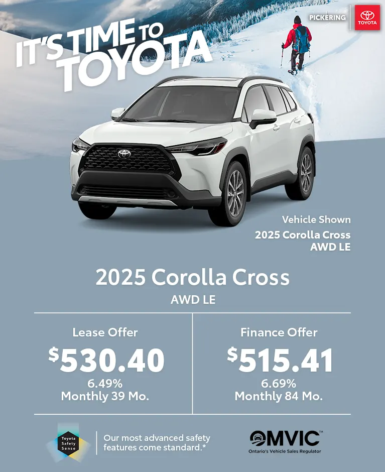 It's time to Toyota 2025 Toyota Corolla Cross AWD LE Deals @ Pickering Toyota