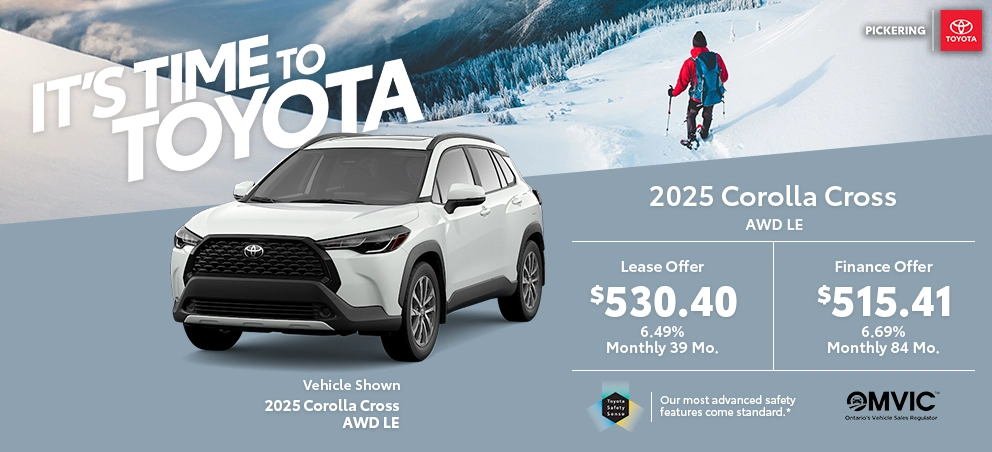 It's time to Toyota 2025 Toyota Corolla Cross AWD LE @ Pickering Toyota