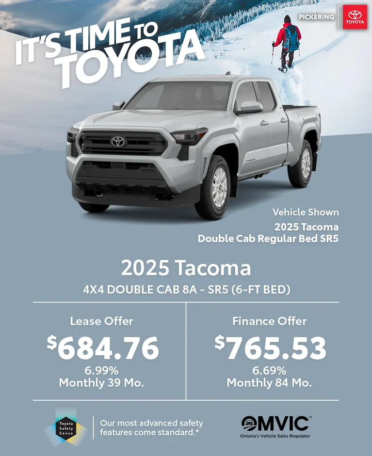 It's time to Toyota 2025 Toyota Tacoma 4X4 Double Cab 8A - SR5 (6-ft Bed) @ Pickering Toyota