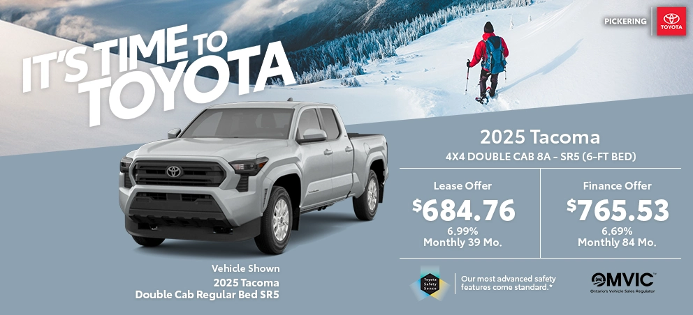 It's time to Toyota 2025 Toyota Tacoma 4X4 Double Cab 8A - SR5 (6-ft Bed) @ Pickering Toyota