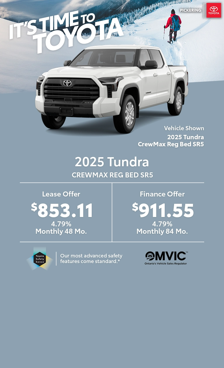 It's time to Toyota 2025 Toyota Tundra Crewmax Reg Bed SR5 Deals @ Pickering Toyota