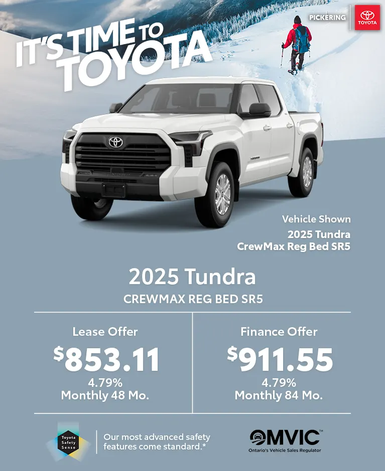 It's time to Toyota 2025 Toyota Tundra Crewmax Reg Bed SR5 Deals @ Pickering Toyota