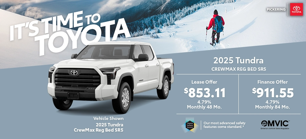 It's time to Toyota 2025 Toyota Tundra Crewmax Reg Bed SR5 @ Pickering Toyota