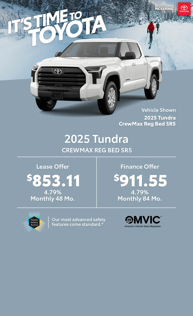 It's time to Toyota 2025 Toyota Tundra Crewmax Reg Bed SR5 Deals @ Pickering Toyota