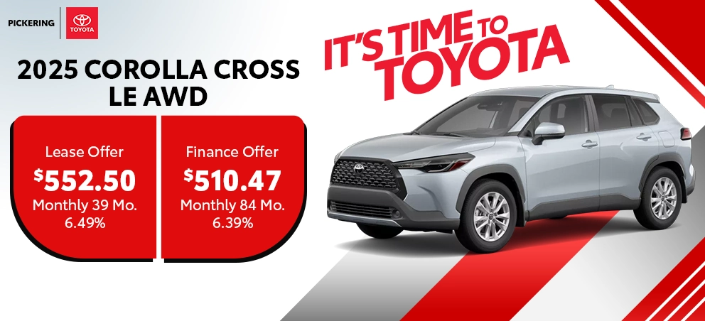It's Time To Toyota 2025 Corolla Cross LE AWD Deals @ Pickering Toyota