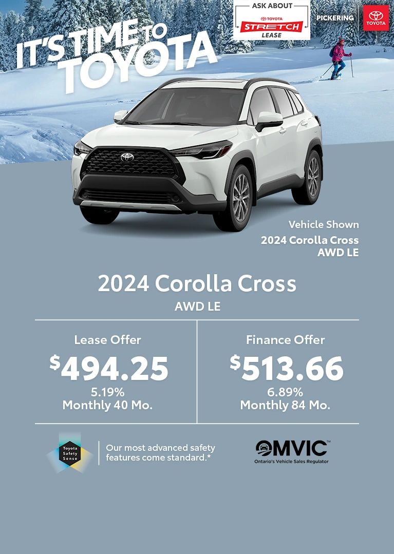 It's time to Toyota 2024 Toyota Corolla Cross AWD LE Deals @ Pickering Toyota