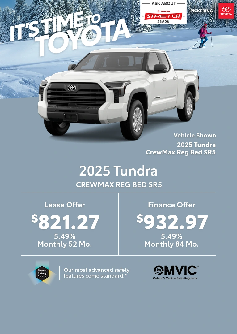 It's time to Toyota 2025 Toyota Tundra Crewmax Reg Bed SR5 Deals @ Pickering Toyota