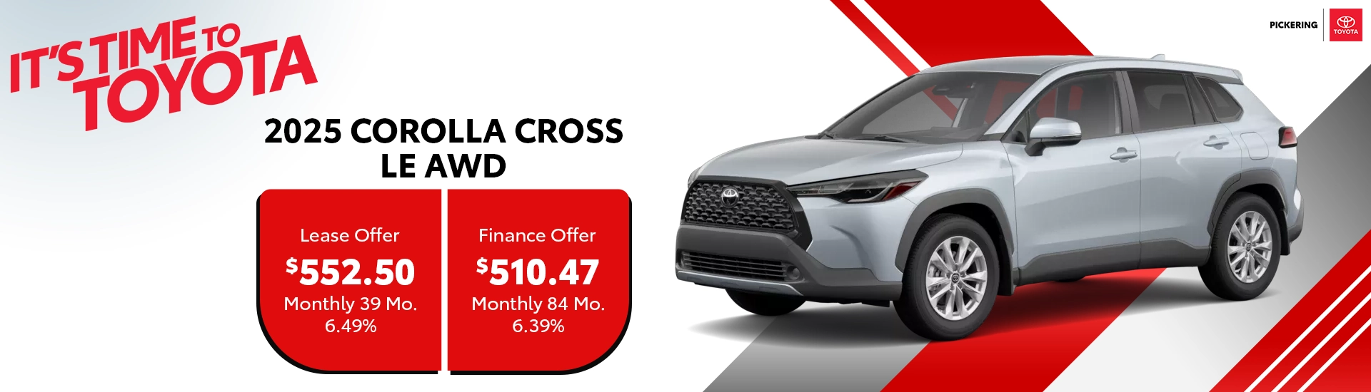 It's Time To Toyota 2025 Corolla Cross LE AWD Deals @ Pickering Toyota