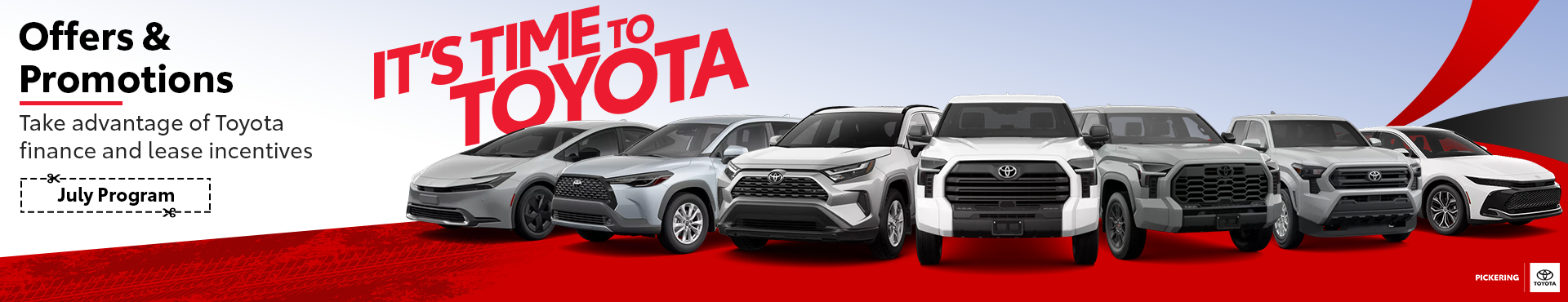 It's Time to Toyota - July 2025 Sales Event Banner