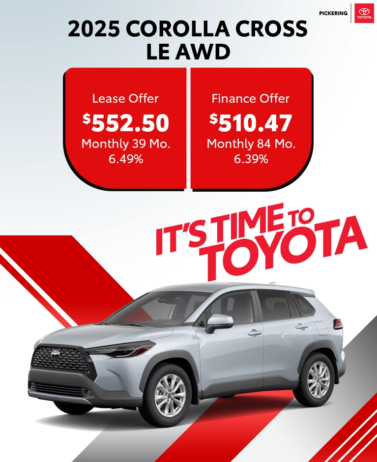 It's Time To Toyota 2025 Corolla Cross LE AWD Deals @ Pickering Toyota