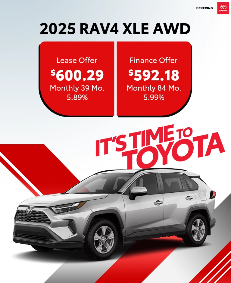 It's Time To Toyota 2025 RAV4 XLE AWD Deals @ Pickering Toyota